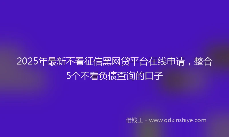 2025年最新不看征信黑网贷平台在线申请，整合5个不看负债查询的口子