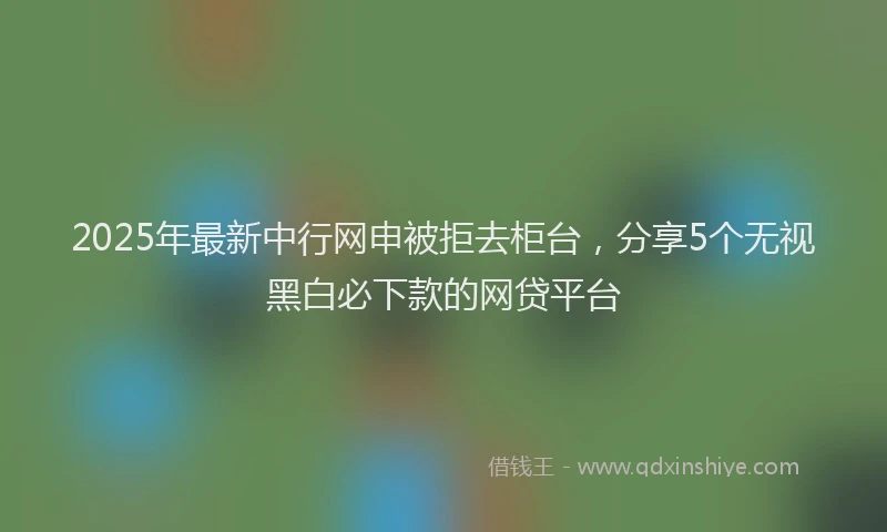 2025年最新中行网申被拒去柜台，分享5个无视黑白必下款的网贷平台