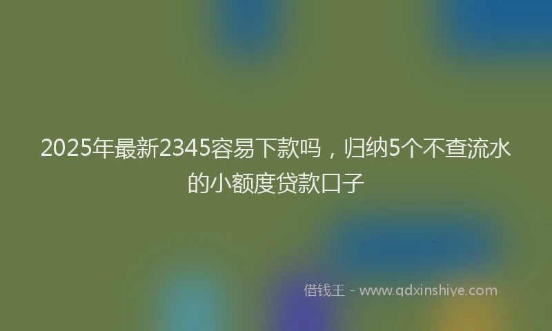 2025年最新2345容易下款吗，归纳5个不查流水的小额度贷款口子