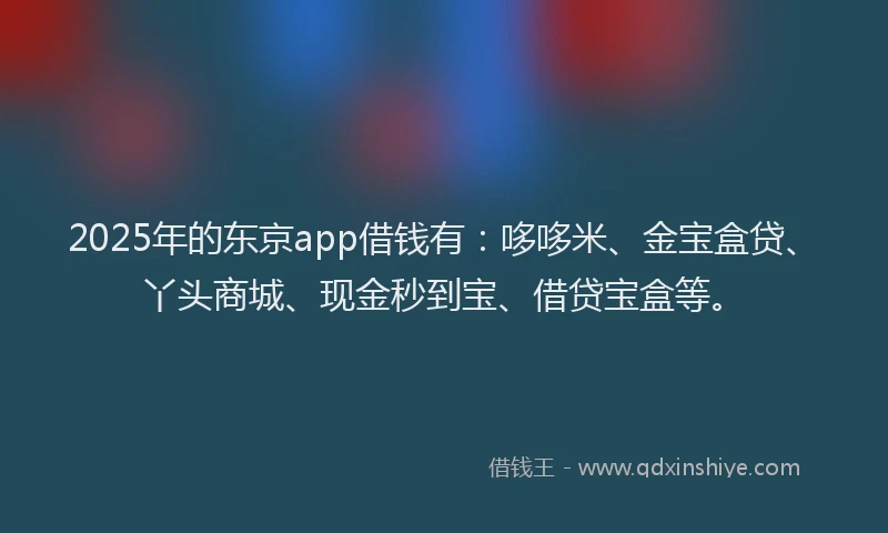 2025年的东京app借钱有：哆哆米、金宝盒贷、丫头商城、现金秒到宝、借贷宝盒等。