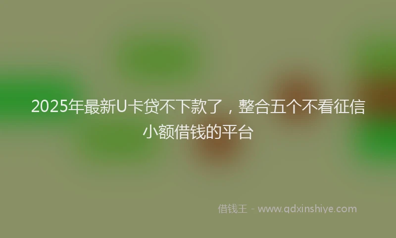 2025年最新U卡贷不下款了，整合五个不看征信小额借钱的平台