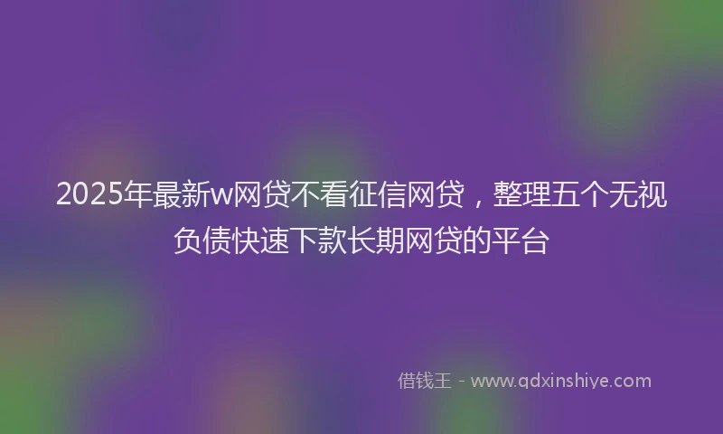 2025年最新w网贷不看征信网贷，整理五个无视负债快速下款长期网贷的平台