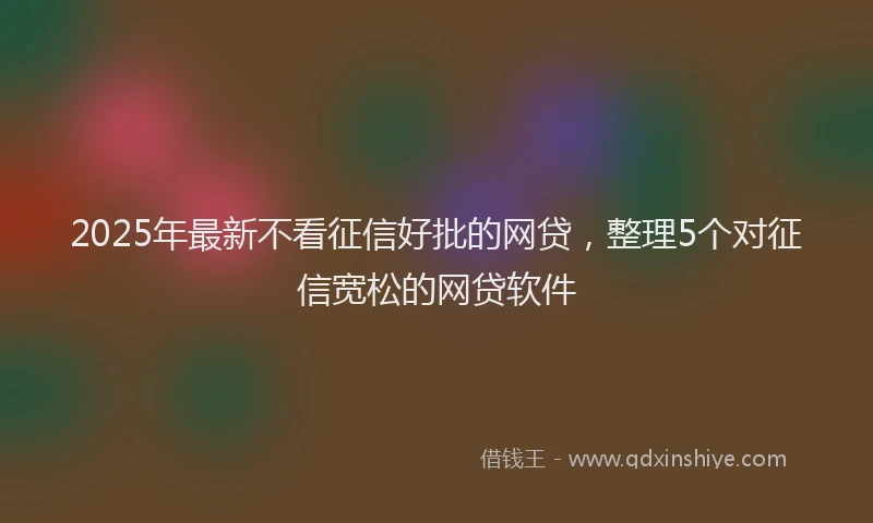 2025年最新不看征信好批的网贷，整理5个对征信宽松的网贷软件