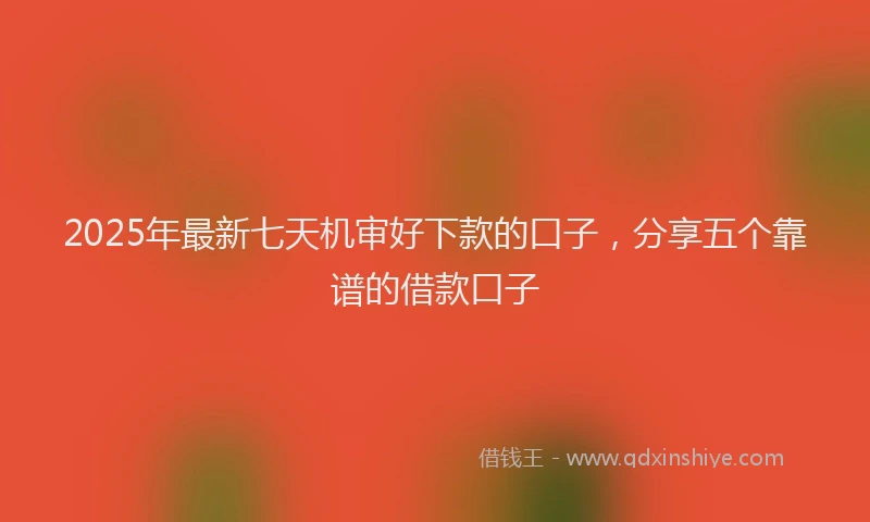 2025年最新七天机审好下款的口子，分享五个靠谱的借款口子