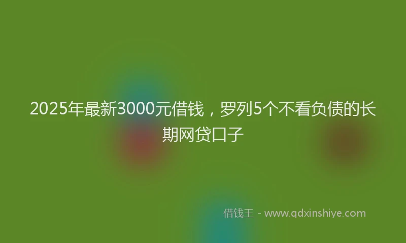 2025年最新3000元借钱，罗列5个不看负债的长期网贷口子