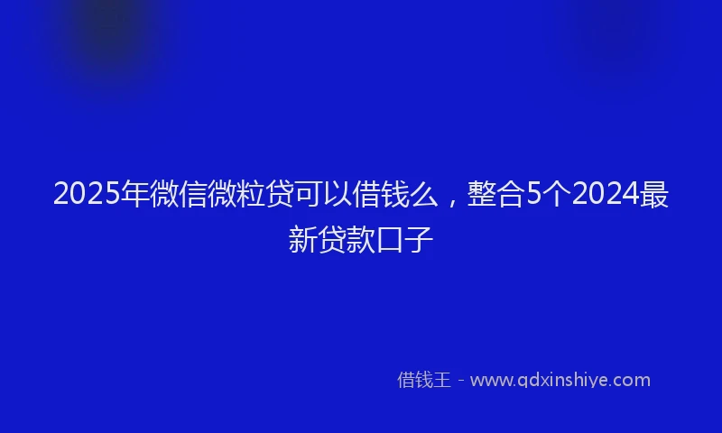 2025年微信微粒贷可以借钱么，整合5个2024最新贷款口子