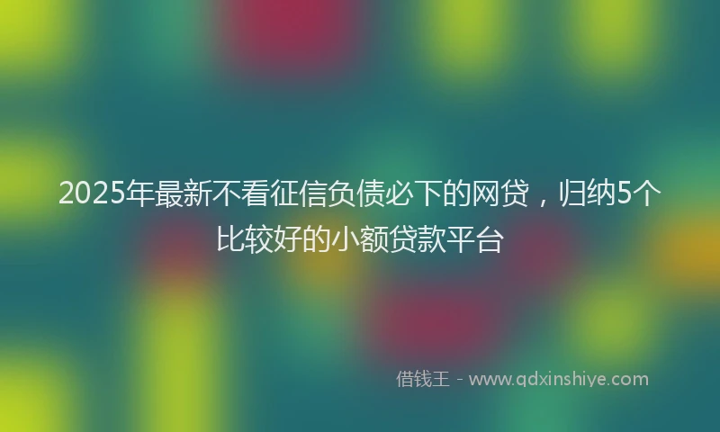 2025年最新不看征信负债必下的网贷，归纳5个比较好的小额贷款平台
