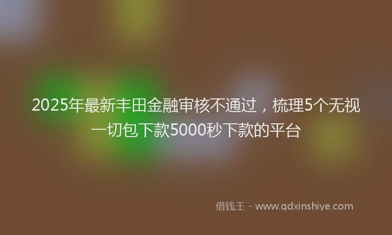 2025年最新丰田金融审核不通过，梳理5个无视一切包下款5000秒下款的平台