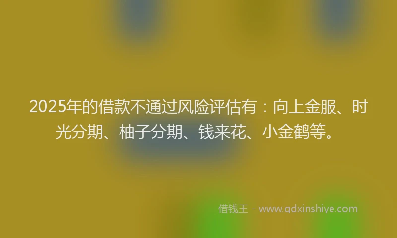 2025年的借款不通过风险评估有：向上金服、时光分期、柚子分期、钱来花、小金鹤等。