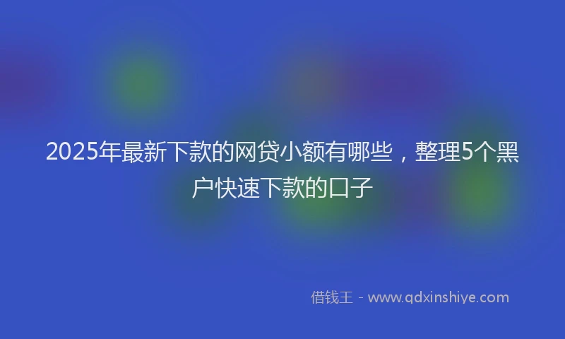 2025年最新下款的网贷小额有哪些，整理5个黑户快速下款的口子