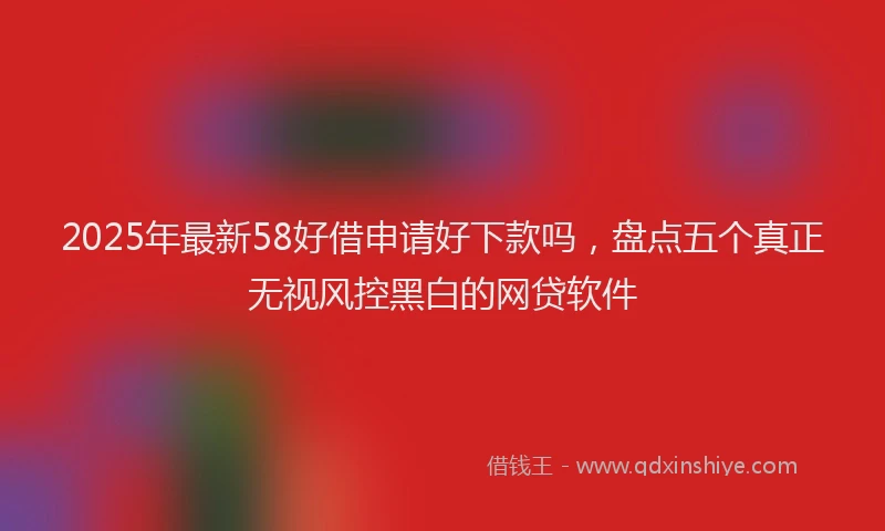 2025年最新58好借申请好下款吗，盘点五个真正无视风控黑白的网贷软件