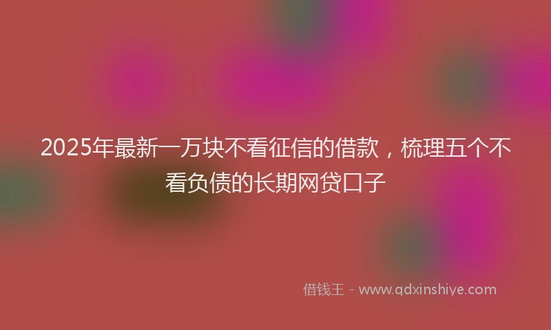 2025年最新一万块不看征信的借款，梳理五个不看负债的长期网贷口子