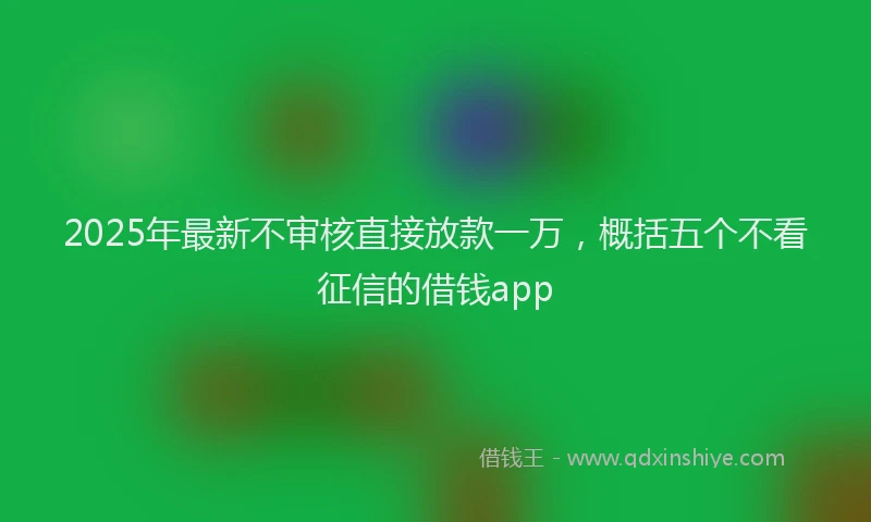 2025年最新不审核直接放款一万，概括五个不看征信的借钱app