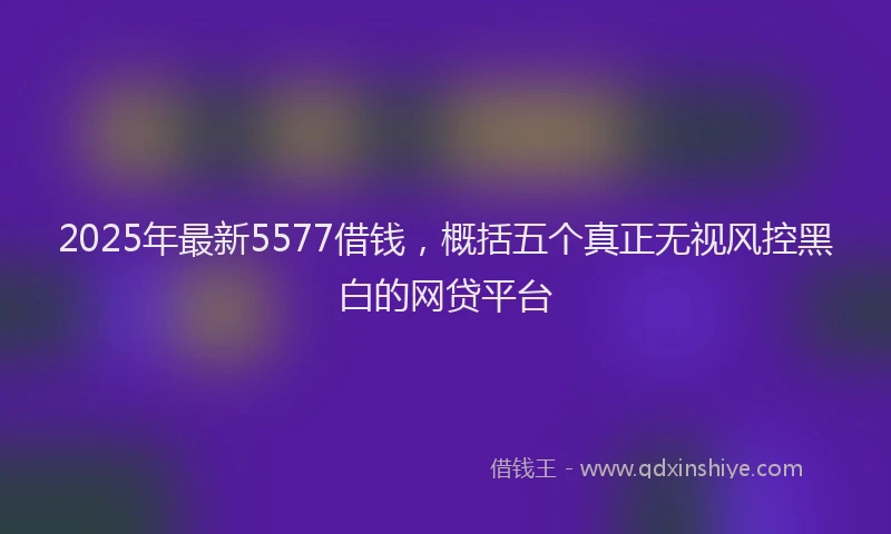 2025年最新5577借钱，概括五个真正无视风控黑白的网贷平台