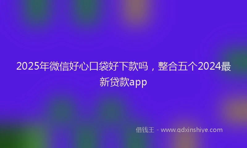 2025年微信好心口袋好下款吗，整合五个2024最新贷款app