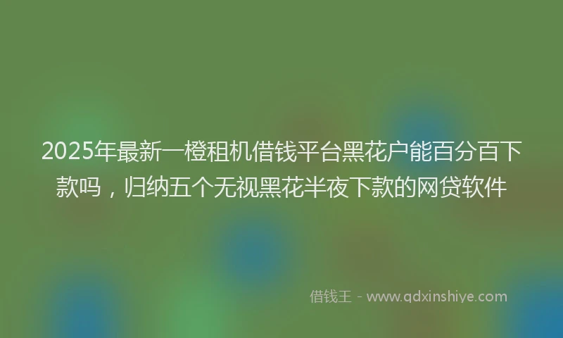 2025年最新一橙租机借钱平台黑花户能百分百下款吗，归纳五个无视黑花半夜下款的网贷软件