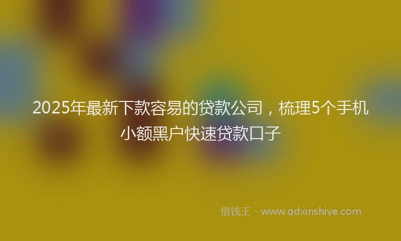 2025年最新下款容易的贷款公司，梳理5个手机小额黑户快速贷款口子
