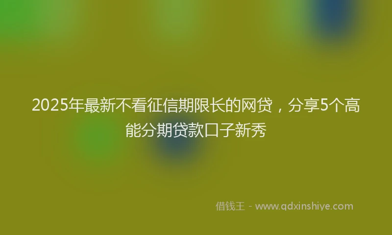 2025年最新不看征信期限长的网贷，分享5个高能分期贷款口子新秀