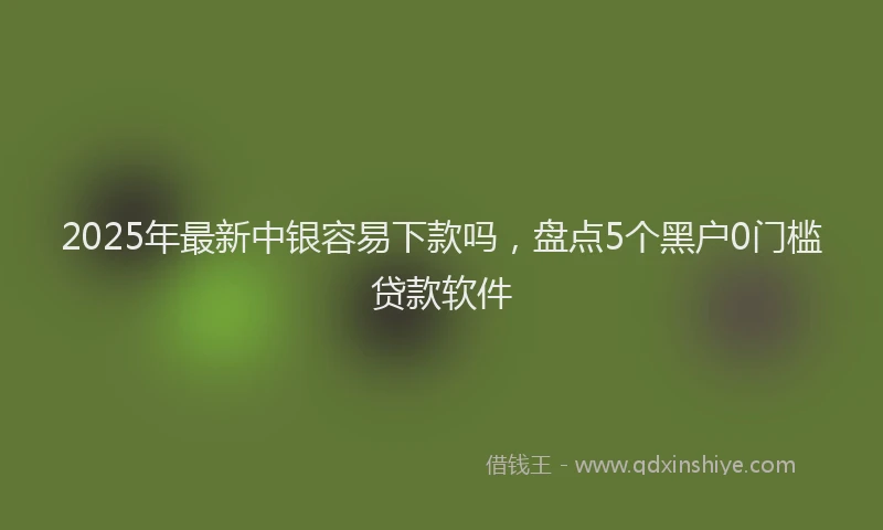 2025年最新中银容易下款吗，盘点5个黑户0门槛贷款软件