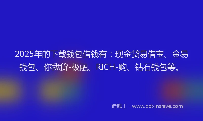 2025年的下载钱包借钱有：现金贷易借宝、金易钱包、你我贷-极融、RICH-购、钻石钱包等。