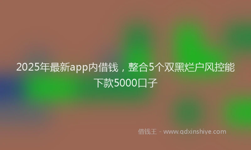 2025年最新app内借钱，整合5个双黑烂户风控能下款5000口子