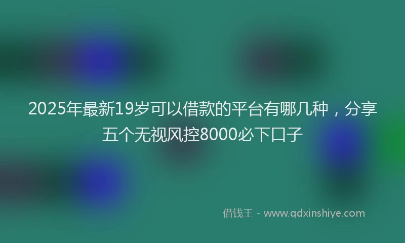 2025年最新19岁可以借款的平台有哪几种，分享五个无视风控8000必下口子