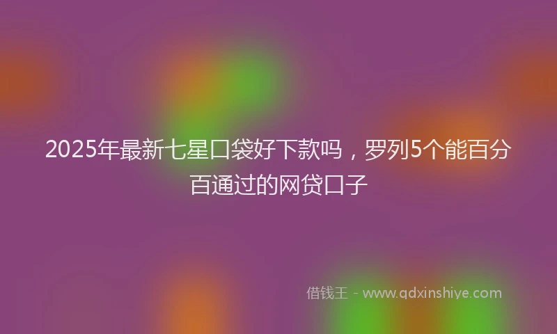 2025年最新七星口袋好下款吗，罗列5个能百分百通过的网贷口子