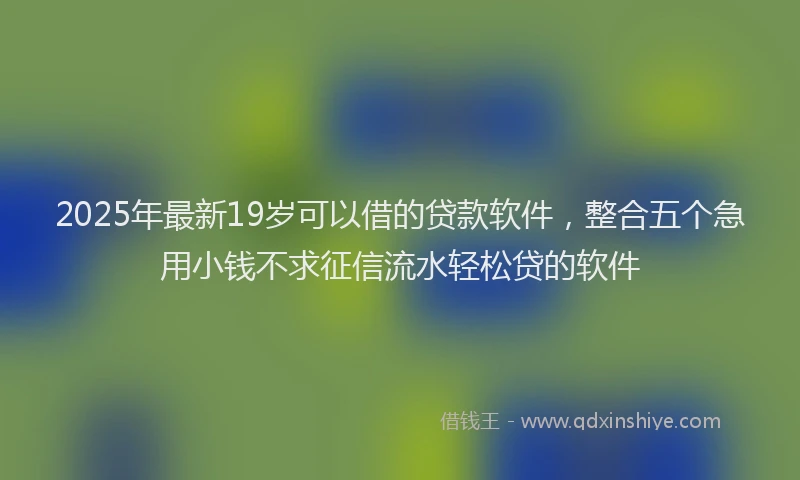 2025年最新19岁可以借的贷款软件，整合五个急用小钱不求征信流水轻松贷的软件