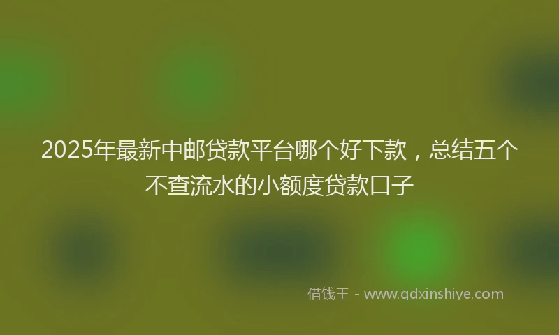 2025年最新中邮贷款平台哪个好下款，总结五个不查流水的小额度贷款口子