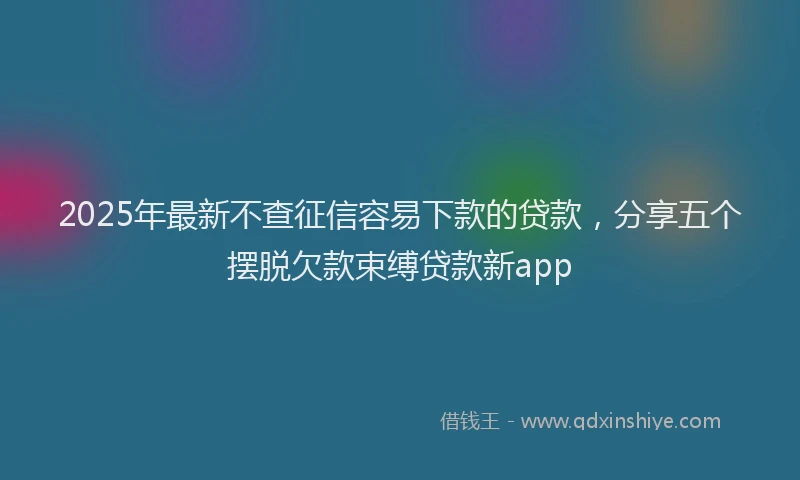 2025年最新不查征信容易下款的贷款，分享五个摆脱欠款束缚贷款新app