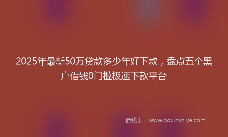 2025年最新50万贷款多少年好下款，盘点五个黑户借钱0门槛极速下款平台