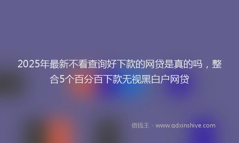 2025年最新不看查询好下款的网贷是真的吗，整合5个百分百下款无视黑白户网贷