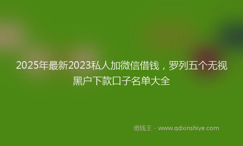 2025年最新2023私人加微信借钱，罗列五个无视黑户下款口子名单大全