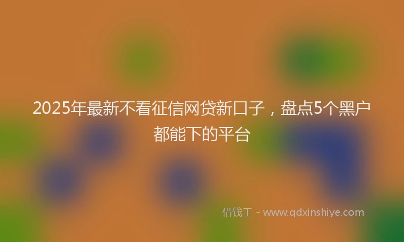 2025年最新不看征信网贷新口子，盘点5个黑户都能下的平台