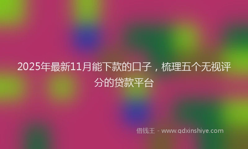 2025年最新11月能下款的口子，梳理五个无视评分的贷款平台
