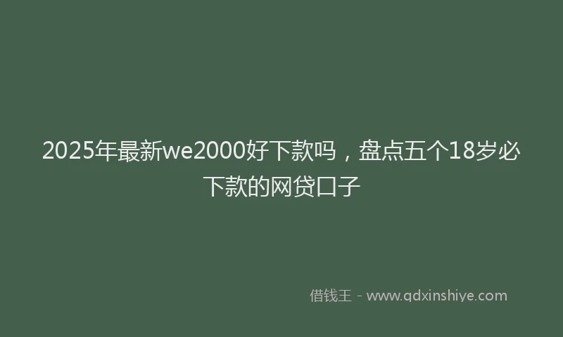 2025年最新we2000好下款吗，盘点五个18岁必下款的网贷口子