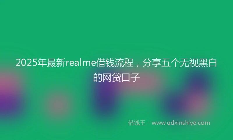 2025年最新realme借钱流程，分享五个无视黑白的网贷口子