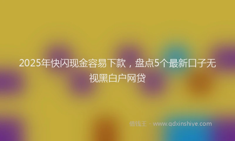 2025年快闪现金容易下款，盘点5个最新口子无视黑白户网贷