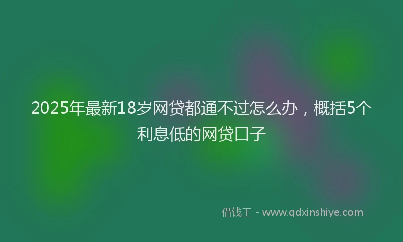 2025年最新18岁网贷都通不过怎么办，概括5个利息低的网贷口子
