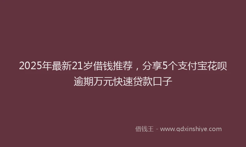 2025年最新21岁借钱推荐，分享5个支付宝花呗逾期万元快速贷款口子