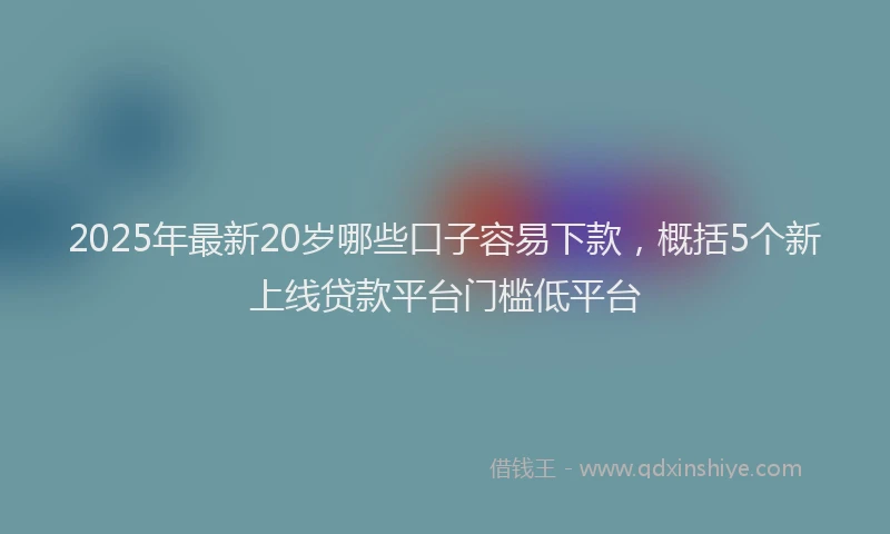 2025年最新20岁哪些口子容易下款，概括5个新上线贷款平台门槛低平台