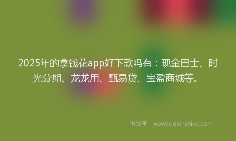 2025年的拿钱花app好下款吗有：现金巴士、时光分期、龙龙用、甄易贷、宝盈商城等。