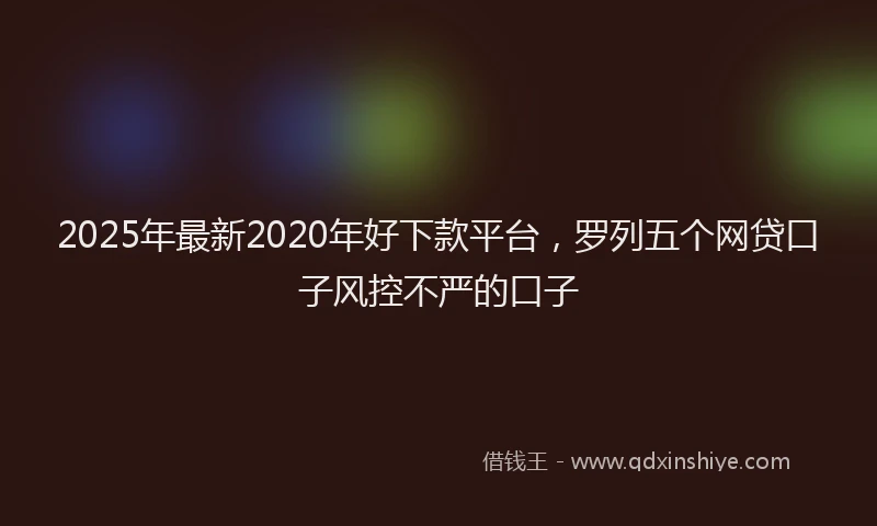 2025年最新2020年好下款平台，罗列五个网贷口子风控不严的口子