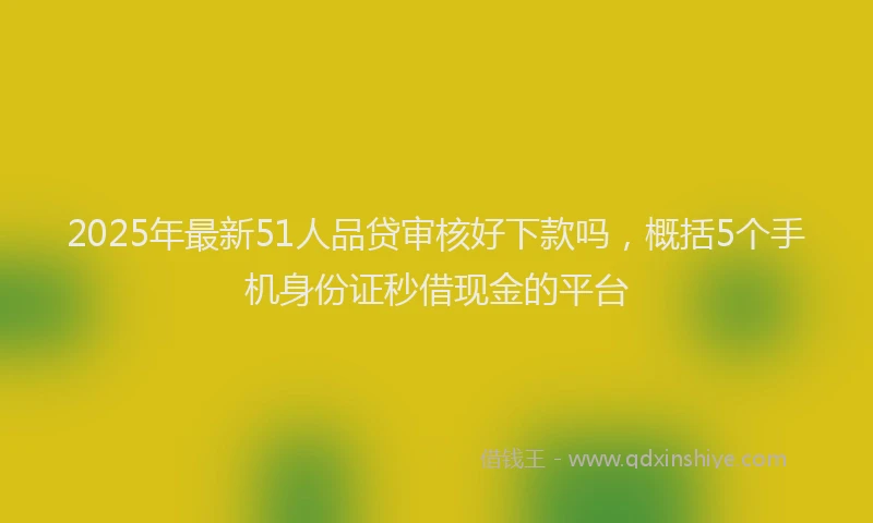 2025年最新51人品贷审核好下款吗，概括5个手机身份证秒借现金的平台