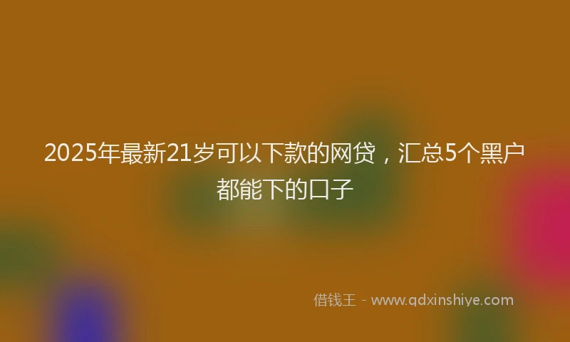 2025年最新21岁可以下款的网贷，汇总5个黑户都能下的口子