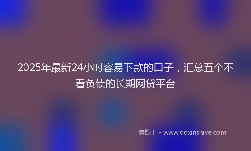 2025年最新24小时容易下款的口子，汇总五个不看负债的长期网贷平台