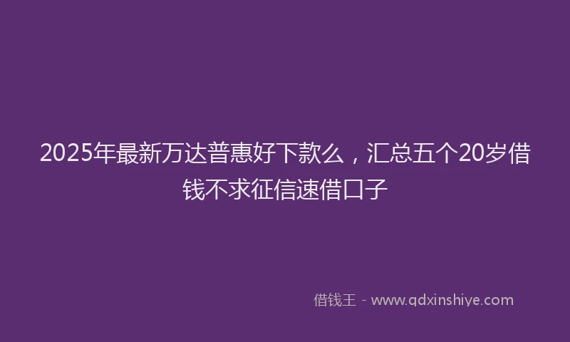 2025年最新万达普惠好下款么，汇总五个20岁借钱不求征信速借口子