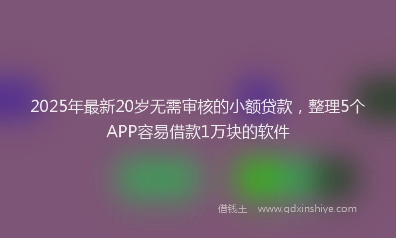 2025年最新20岁无需审核的小额贷款，整理5个APP容易借款1万块的软件