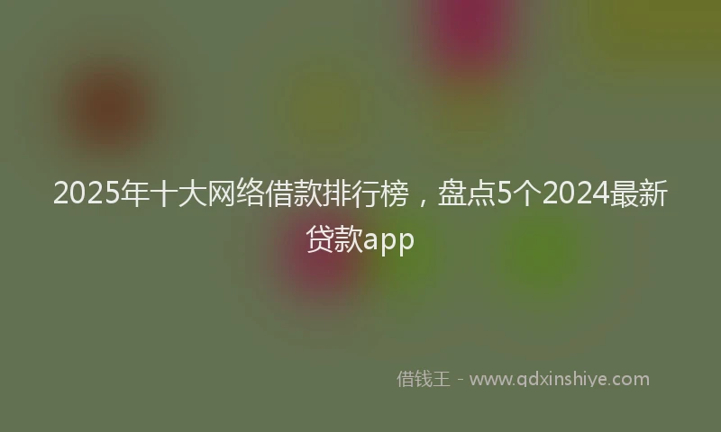 2025年十大网络借款排行榜，盘点5个2024最新贷款app