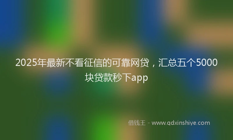2025年最新不看征信的可靠网贷，汇总五个5000块贷款秒下app